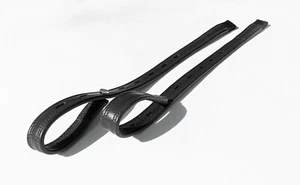 Schwarz/braun Leder T-Steg Dressur Steigbügel Leder ohne Stretch - Bild 1 von 8