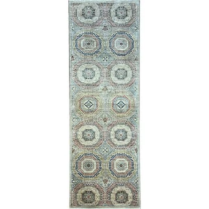 Handmade (2'7" x 8'0") Fine Quality Mamluk Wool Runner Rug for Hallway - Picture 1 of 9