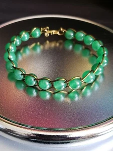 Aventurine and Bronze Colored Copper Bracelet EMFs Protection - Picture 1 of 3