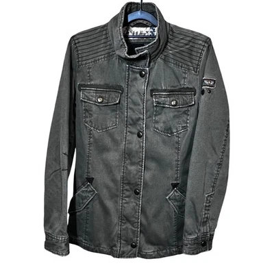 Chaqueta militar Buffalo Outerwear verde oliva acolchada forrada abrigo utilitario para mujer Foto 1 de 4