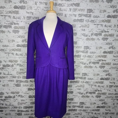 De Colección Talbots 100% Lana 2 Piezas Falda Traje Hecho en EE. UU. Para Mujer Talla 10 Púrpura Foto 1 de 4