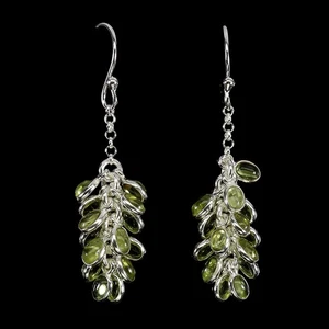 925 Sterling Silver Earrings Oval Peridot 4x3mm Natural Gemstone Jewelry - Picture 1 of 13