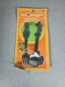 Bonny Walt Disney World Stainless Steel Mickey Mouse & Goofy Fork & Spoon Set - Picture 1 of 2