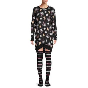 Disney Nightmare Before Christmas Women Sleep Shirt Socks Pajamas NEW 3X 22W-24W - Picture 1 of 7