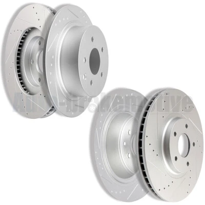 Kit de 2 discos de freio dianteiros e 2 traseiros perfurados com fenda rotores para 2007 - 2008 Maxima - Imagem 1 de 4