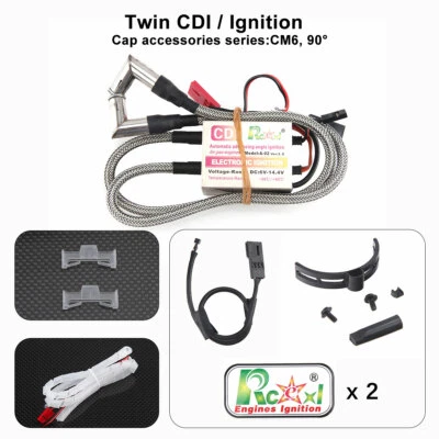 Rcexl Electronic Twin Ignition CDI for NGK ME-8 1/4 -32 90 Degree + Hall Sensor - Image 1 of 4