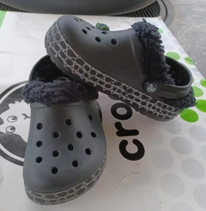 CROCS CROCTILE MAMMOTH GABE KID CAYMAN CLOG SLIP ON SHOE~Black~Toddler C 8/9~NEW - Picture 1 of 7