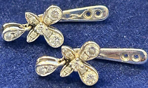 18Kt gold earring jackets with Diamond Flower