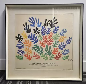 HENRI MATISSE VINTAGE FRENCH FRAMED LITHOGRAPH EXHIBITION POSTER 1966 - Picture 1 of 4