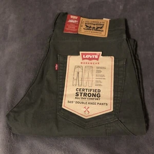 NWT Levi’s 565 Mens Double Knee Pants Stretch Workwear Green 31x30 - Picture 1 of 11