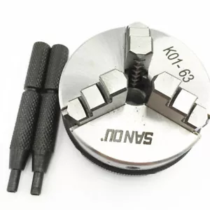 2.5 inch Lathe Chuck 63mm 3 Jaw Fingertight Self-Centering for Mini Metalworking - Picture 1 of 8