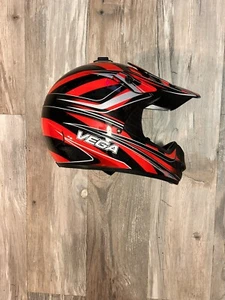 Vintage Vega Mojave Motorcycle ATV Powersports Helmet With Visor Red Size Large - Picture 1 of 3