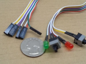 ATX PC Computer Case Motherboard Power Cable 2 Switch Reset with 2 LED NEW! - Picture 1 of 4