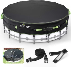 500D Pool Cover 24FT round [2025 Upgraded Heavy Duty Fabric] New Super Windproof - Picture 1 of 9