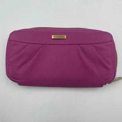 Travelon RFID Malva Púrpura Cremallera Tarjeta Billetera Estuche de Viaje Foto 1 de 4