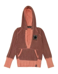 CONVERSE Womens Hoodie Jumper UK 10 Small Pink Houndstooth Cotton BQ02 - Picture 1 of 3