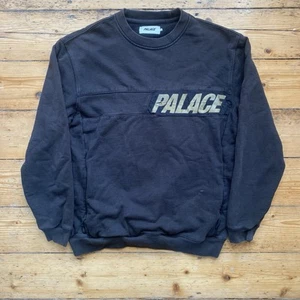 Palace Skateboards Black and gold FW19 Zip it crewneck Sweatshirt - Picture 1 of 12