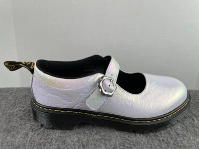 Dr. Martens Mary Jane BEX жемчуг переливающийся белый гофрированный женский размер 6 новый - Изображение 1 из 4