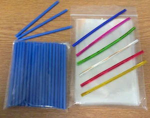 50 x 89mm PALITOS DE PLÁSTICO AZUL PALITOS PASTEL POP KIT INCLUYE BOLSAS Y TORCIDOS - Imagen 1 de 8