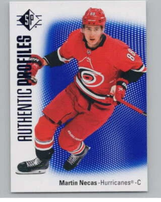 2021-22 SP Authentic Profiles Blue #AP-16 Martin Necas Hurricanes V102622 - Image 1 of 3