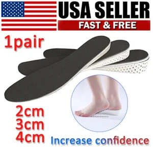 Men Women Invisible Height Increase Insoles Heel Lift Taller Shoe Inserts Pad US - Picture 1 of 8
