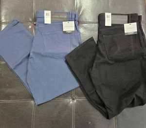 2 PAIR Calvin Klein Jeans Mens Straight Leg Size 38x30 BLACK and STEEL BLUE NWT - Picture 1 of 7