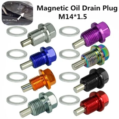 1pc M14x1.5 Car Engine Magnetic Oil Drain Plug &Oil Drain Sump Nut Screw Bolt - Image 1 of 4