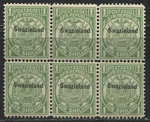 Swazilandia sobreimpreso 1889 1/bloque de 6 sin montar como nuevo NH - Imagen 1 de 1