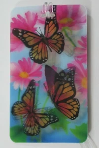 N1 Monarch butterfly LENTICULAR 3d LUGGAGE TAG id suitcase bag Ganz - Picture 1 of 4