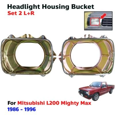 Head Light Lamp Housing Bucket Fits Mitsubishi L200 Mighty Max UTE 1986-96 Pair Foto 1 de 4