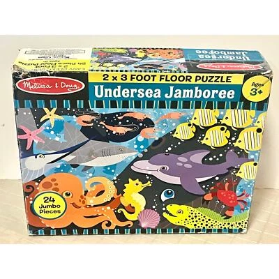 Melissa & Doug 24 piezas. Rompecabezas de piso submarino Jamboree usado 3 pies x 2 pies Foto 1 de 4