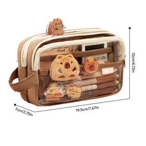 Lindo Estuche para Lápices Kawaii Animal Capibara Escuela Papelería Almacenamiento Pluma Bolsa Transparente - Imagen 1 de 11