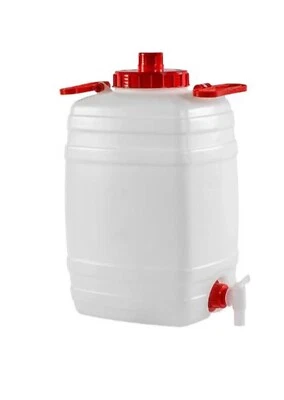 Bidone per Alimenti in Plastica Tanica Fusto per Acqua Olio Vino con Rubinetto - Immagine 1 di 2