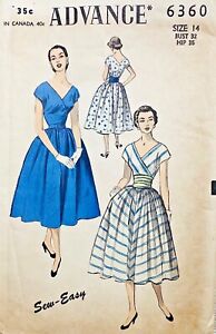 BUST 32 SIZE 14 - 1950's Advance Pattern #6360 *COMPLETE