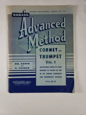 Rubank Advanced Method Cornet or Trumpet Vol 1 Music Instruction 1940 Gower - Image 1 of 4