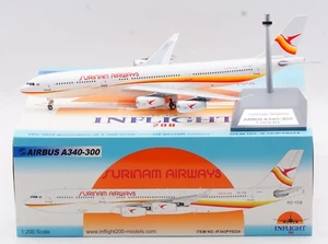INFLIGHT 1:200 Surinam Airways Airbus A340-300 Diecast Aircraft Jet Model PZ-TCR - Foto 1 di 14