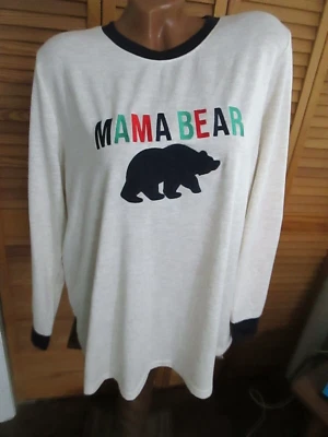 Dearfoams 2X MAMA BEAR Long Sleeve Pajama Top - Image 1 of 4