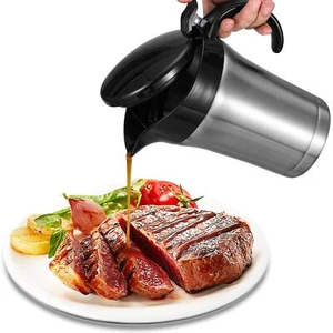 Double Insulated Gravy Boat Stainless Steel Gravy Sauce Jug with Hinged Lid I... - Picture 1 of 7