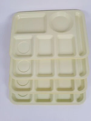 4 Vintage SiLite Serving Trays Cream (6 Sections) 10x14" 614- Used - USA - Image 1 of 4