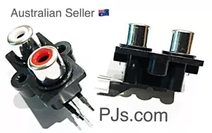 PCB Mount 2 Rca Female Stereo Aux Audio Video Jack Av Socket Connector x 1pc - Picture 1 of 1