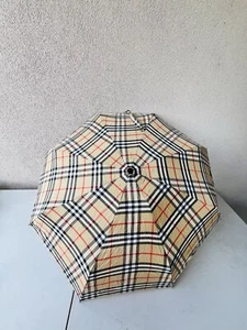 Burberry Nova Checkered Folding Umbrella No Cover England - Picture 1 of 14