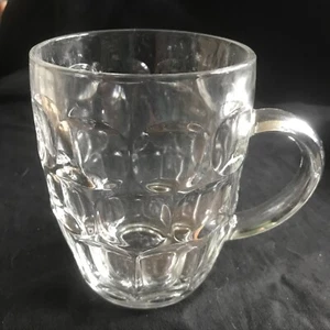 Vintage ARCOROC Thumbprint Pint Clear Glass Beer Mug - Picture 1 of 3