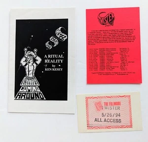 TWISTER Ephemera KEN KESEY & PRANKSTERS - Program, All Access Pass, and Schedule - Picture 1 of 7
