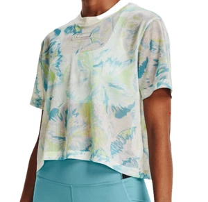 Under Armour Womens Mesh Graphic Tie Dye Floral Crop Logo Top M - Picture 1 of 6