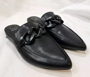 A New Day Black Slipperschuh Größe 6 mit klobiger Kette Neu mit Etikett - Bild 1 von 7