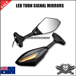 2x motorcycle LED Turn Signal Mirrors Kawasaki Ninja 250R 2008-2011 08 09 10 11 - Picture 1 of 4