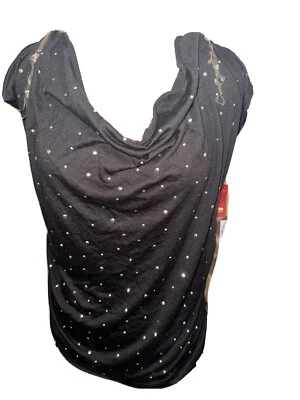 Pullover No Boundaries negro liso manga corta nuevo con etiquetas lentejuelas para mujer talla 2XL Foto 1 de 4