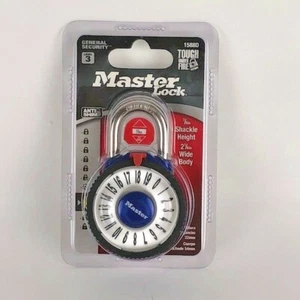 Master Lock 1588D große vergrößerte Zahlen Zahlen Zahlenspind Vorhängeschloss blau - Bild 1 von 4