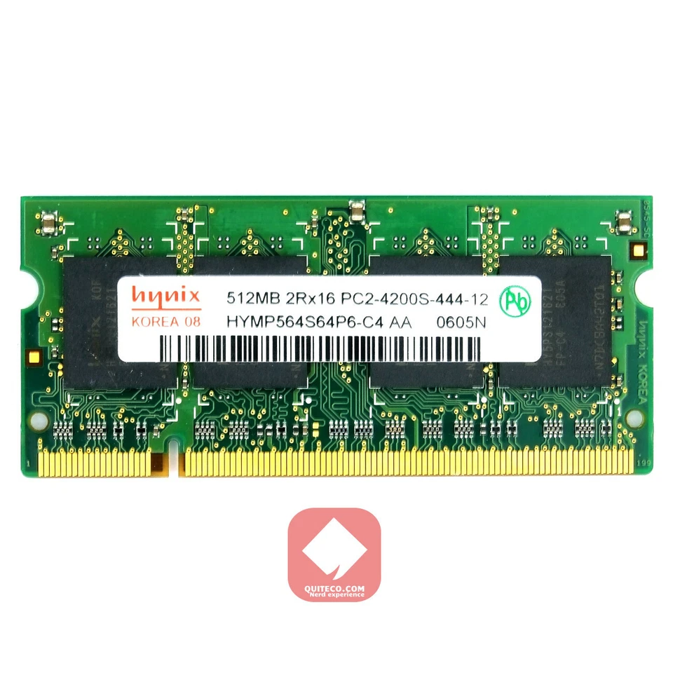 Hynix Ram DDR2 DDR-2 533Mhz 512MB PC2-4200S SO-DIMM HYMP564S64P6-C4 - Immagine 1 di 2