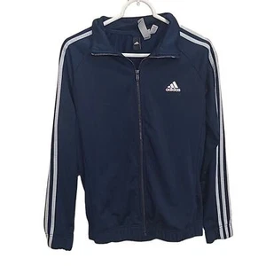 Adidas Womens Running Track Jacket Full Zip Navy Blue White BK4657 Women Medium - Picture 1 of 4